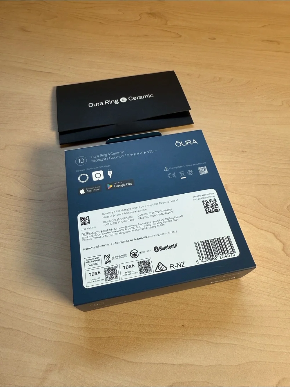 OURA RING GEN 4 CERAMIC SMART RING SIZE 10 - MIDNIGHT BLUE (SEALED)